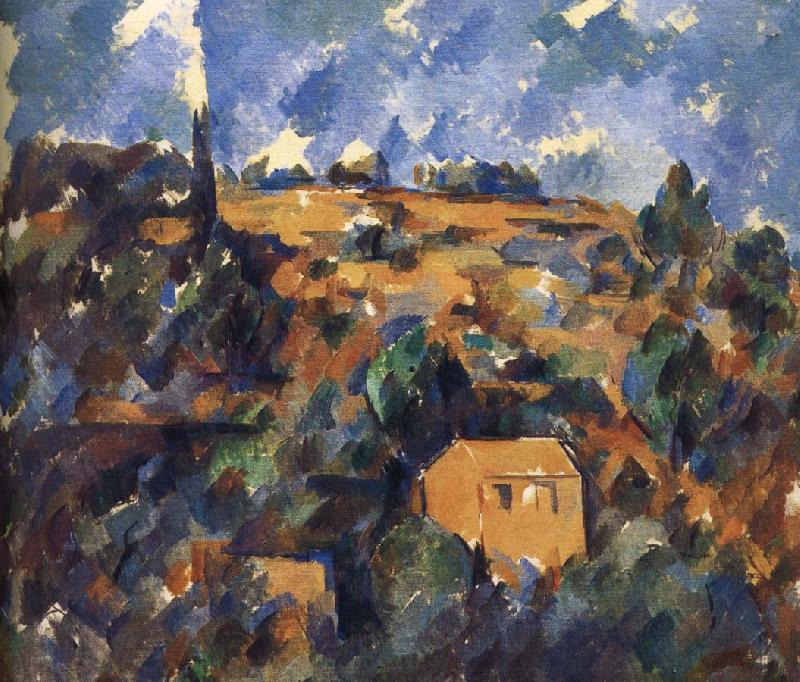 Paul Cezanne van het huis op een heuvel